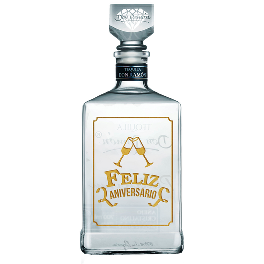 Añejo Cristalino Platinium Feliz Aniversario copas